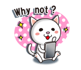 The white cat which conveys a feeling. 2 sticker #7952993