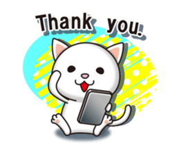 The white cat which conveys a feeling. 2 sticker #7952994