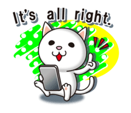 The white cat which conveys a feeling. 2 sticker #7952995