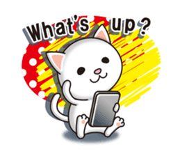 The white cat which conveys a feeling. 2 sticker #7952996