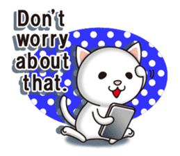 The white cat which conveys a feeling. 2 sticker #7952997
