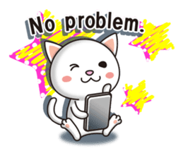 The white cat which conveys a feeling. 2 sticker #7952998