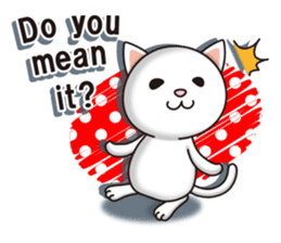The white cat which conveys a feeling. 2 sticker #7953001