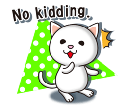The white cat which conveys a feeling. 2 sticker #7953002