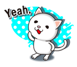 The white cat which conveys a feeling. 2 sticker #7953003