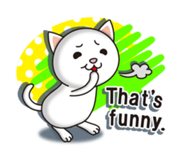 The white cat which conveys a feeling. 2 sticker #7953004