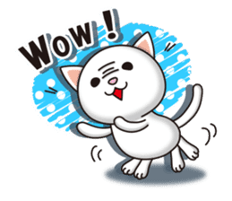 The white cat which conveys a feeling. 2 sticker #7953005