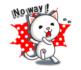 The white cat which conveys a feeling. 2 sticker #7953006