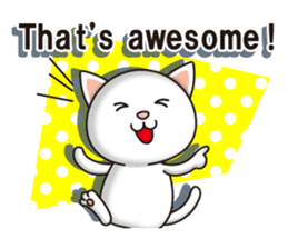 The white cat which conveys a feeling. 2 sticker #7953007