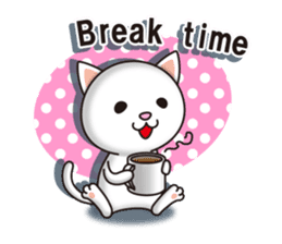 The white cat which conveys a feeling. 2 sticker #7953008