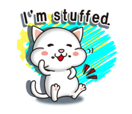 The white cat which conveys a feeling. 2 sticker #7953011