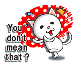 The white cat which conveys a feeling. 2 sticker #7953012