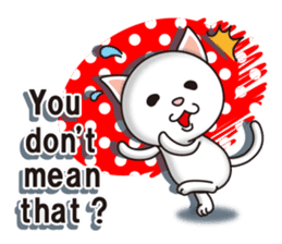The white cat which conveys a feeling. 2 sticker #7953012