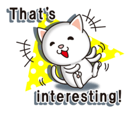 The white cat which conveys a feeling. 2 sticker #7953013