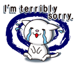 The white cat which conveys a feeling. 2 sticker #7953014