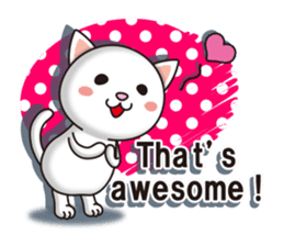The white cat which conveys a feeling. 2 sticker #7953015