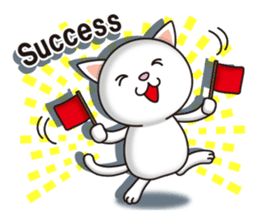 The white cat which conveys a feeling. 2 sticker #7953016