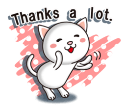 The white cat which conveys a feeling. 2 sticker #7953017