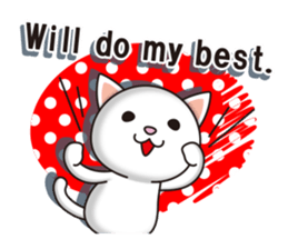 The white cat which conveys a feeling. 2 sticker #7953018