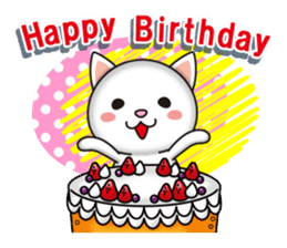 The white cat which conveys a feeling. 2 sticker #7953019