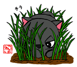 Japanese black cat KUROMARU. sticker #7957542