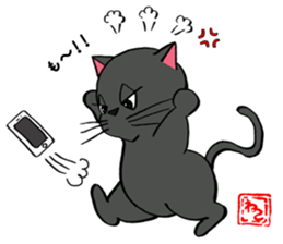 Japanese black cat KUROMARU. sticker #7957550