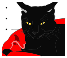 Rial-based black cat sticker #7957626