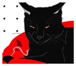Rial-based black cat sticker #7957627