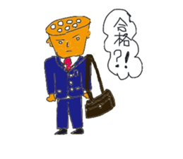 Lotus root chracter Ren of life sticker #7958926