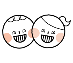 Boy and girl and penguin. sticker #7962535