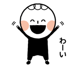 Boy and girl and penguin. sticker #7962536