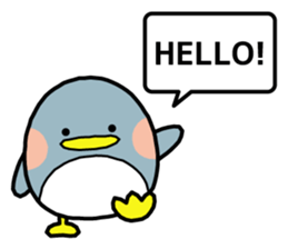 Boy and girl and penguin. sticker #7962545