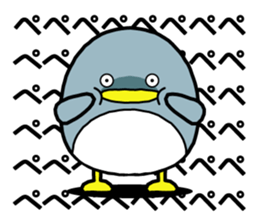 Boy and girl and penguin. sticker #7962553