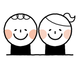 Boy and girl and penguin. sticker #7962568