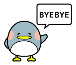 Boy and girl and penguin. sticker #7962569