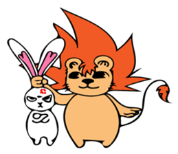 Cheerful Lion and Carefree Rabbit sticker #7968502