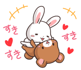 Always together Rabbit & Bear's love3 sticker #7971808