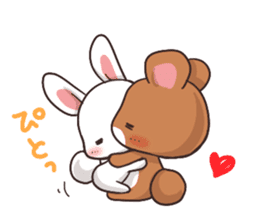 Always together Rabbit & Bear's love3 sticker #7971809