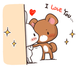 Always together Rabbit & Bear's love3 sticker #7971812