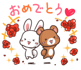 Always together Rabbit & Bear's love3 sticker #7971836