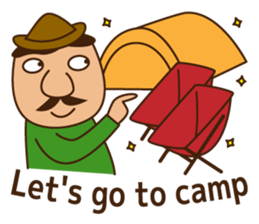 Let's go to camp! Dog and man(japan) sticker #7974805
