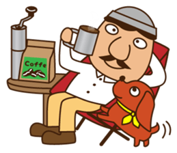 Let's go to camp! Dog and man(japan) sticker #7974815