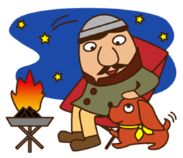 Let's go to camp! Dog and man(japan) sticker #7974843