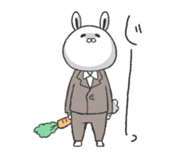 Working suit rabbit sticker #7980474