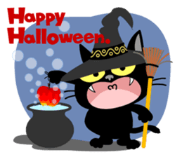 Communication of the cat / Halloween sticker #7981005