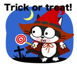 Communication of the cat / Halloween sticker #7981006