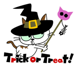 Communication of the cat / Halloween sticker #7981007
