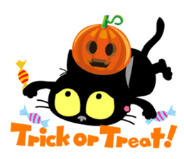 Communication of the cat / Halloween sticker #7981009