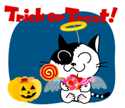 Communication of the cat / Halloween sticker #7981010