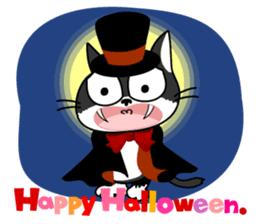 Communication of the cat / Halloween sticker #7981012